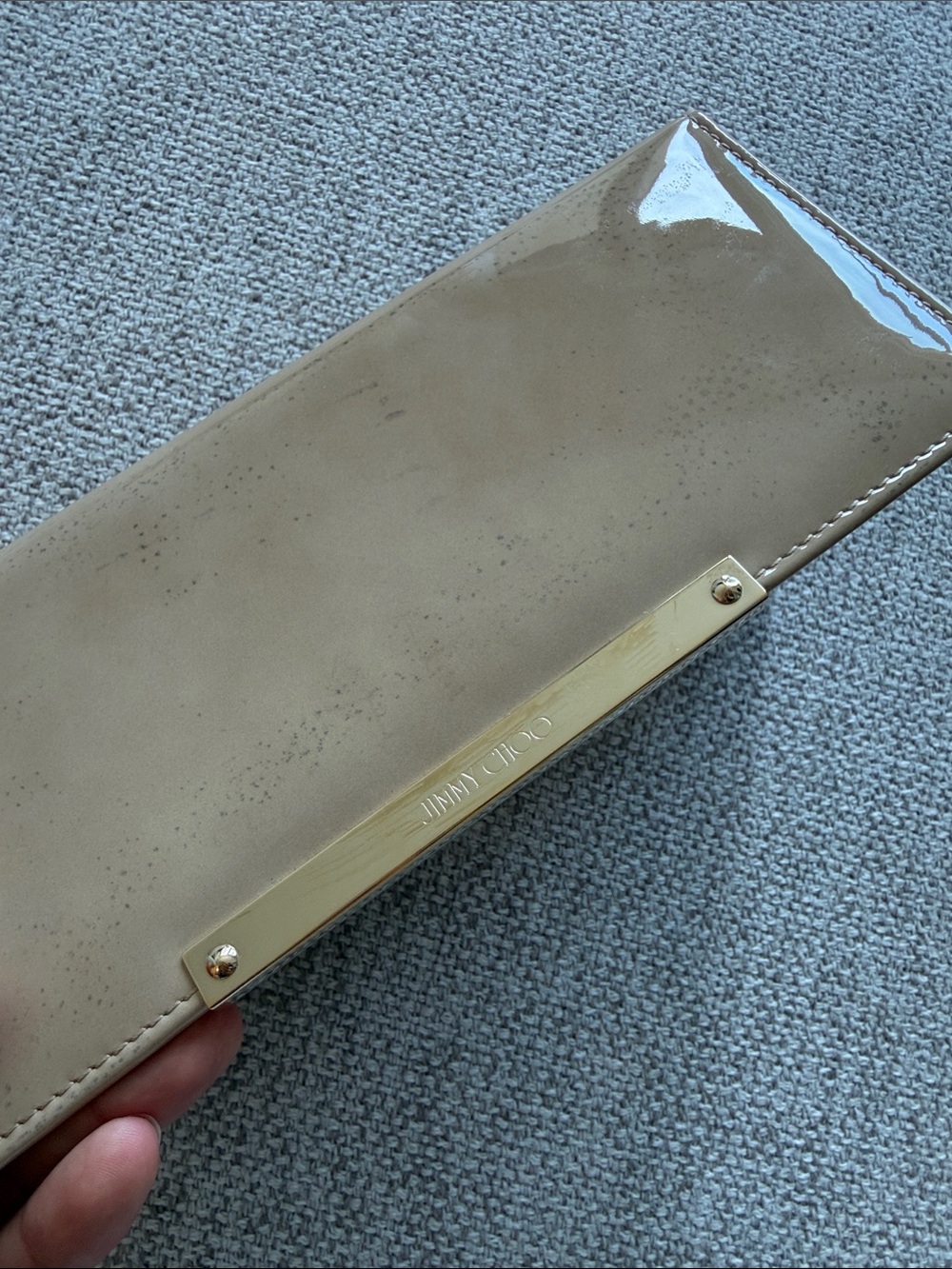 Jimmy Choo Nude Clutch with Gold Hardware - Picture 2 of 11